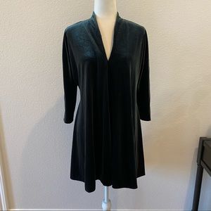 Zara green velvet v-neck dress medium